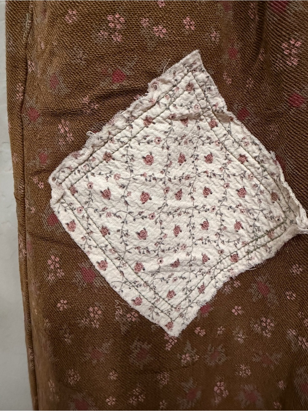 NWT POL Boho Patchwork Wide-Leg Pants in Brown - Picture 7 of 9
